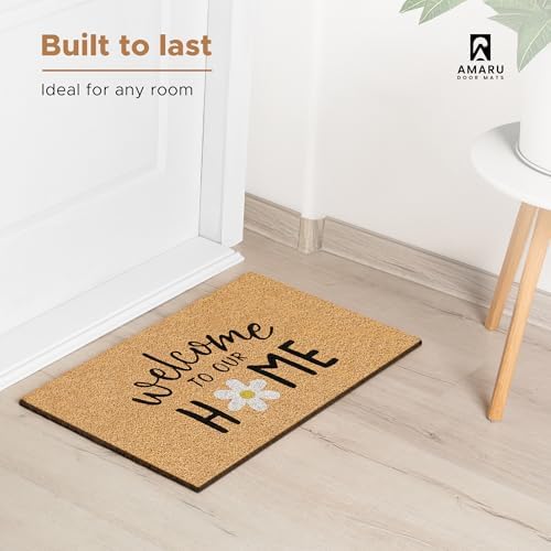 Coir Welcome Mat, Non-Slip, Welcome to Our Home, 17x29 in - Image 2