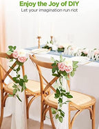 InnoGear Fake Roses 50 Pcs Blush Pink Flowers Artificial Faux Foam Floral - Image 3