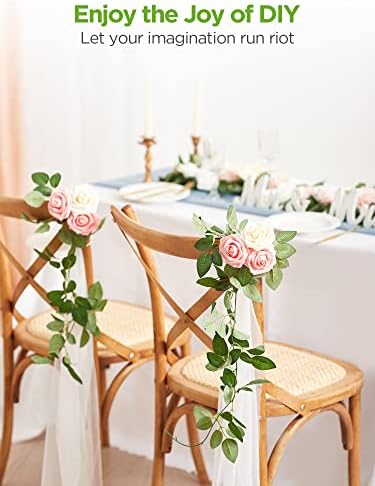 InnoGear Artificial Flowers, 50 Pcs Cream Foam Fake Roses Bulk with Stems for Decoration DIY Wedding Bouquets Centerpieces Bridal Shower Party Christmas Tree - Image 3