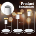 Sieral Candle Holders Bulk Taper Candlesticks Holders Set Modern Decorative Metal Candelabras for Wedding Anniversary Home Dinning Table Centerpiece Xmas Party Decor(Matte White,24 Pcs) - Image 5