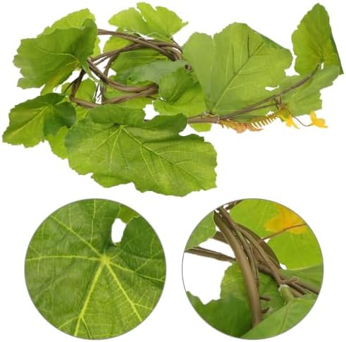PRETYZOOM Faux Pumpkin Vine, Artificial Pumpkin Leaves Garland，66.92in - Image 7