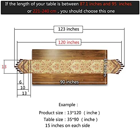 Luxury Velvet Gold Table Runner 120 Inches Long with Vintage Damask Jacquard Design for Dining Room,Living Room,Home Decor,Elegant Beaded Tapestry,Lining (Gold, 13×120 inch) - Image 3