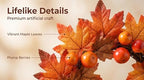 24 Inch Fall Wreath for Front Door, Artificial Autumn Harvest Wreath with Maple Leaf, Pumpkin, Rose, Pinecone, Autumn Sunflower Wreath，Thanksgiving Wall Window Porch Outdoor Indoor Home Decor - Image 5