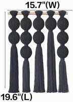 Jakalin Macrame Wall Hanging Black Boho Tassel Fiber Wall Art 19.6"Lx15.7"W - Image 5