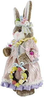 WINDY HILL 19" Whimsical Wreath Brown Easter Bunny 402008 - Image 3