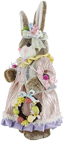 WINDY HILL 19" Whimsical Wreath Brown Easter Bunny 402008 - Image 3