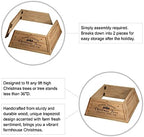 Glitzhome 26" L Natural Wooden Trapezoid Tree Collar, Rustic Christmas Trees Stand Cover Fresh Tree Ring for Home Festive Party Decor - Image 3
