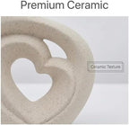 Cream White Ceramic Heart Shaped Vases Set of 2 - Image 5
