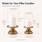 Apsways Hurricane Glass Candle Holders for Pillar Candles, Set of 2 - Image 3