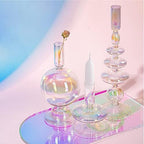 Rtteri 3 Pcs Glass Candle Holder Candlesticks Holders, Colorful - Image 4
