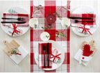 Solino Home 100% Pure Linen Dining Table Runner Merry Plaid, 14 x 156 in - Image 3