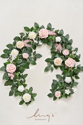 Ling's moment 5 FT Blush Artificial Flower Garland - Image 5