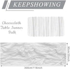 6 Pack Cheesecloth Table Runner 10Ft Christmas Gauze Boho Table Runners for Wedding Decor Bridal Shower Decorations Baby Shower Party(35" x 120") - Image 2