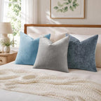 decorUhome Soft Chenille Grey Throw Pillow Covers 22X22 Set of 2 - Image 4