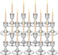 Silver Wine Glass Metal Candlestick Holders - Vintage Modern Metal Taper Candle Holders, Decorative Centerpiece for Table Mantel, Wedding Kitchen Home Decor, Wedding Gift,18Pcs by Unknown