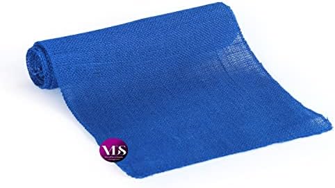 VDS Pack of 25, Burlap Table Runner 100% Natural Jute Rustic Hessian Table Cloth Centrepiece for Wedding Bridal Shower Birthday Event Party Banquet Table Decoration (Size 12X108 Inch)(Royal Blue) - Image 4
