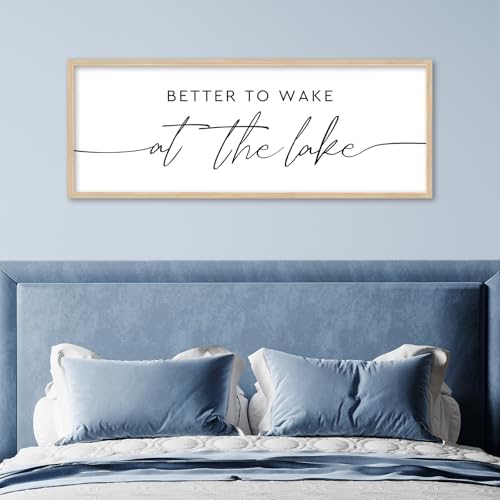 Better To Wake At The Lake Sign Above Bed Wall Decor, 40"×15" Wood - Image 5