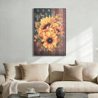 ZERILYN Ship Next Day – American Flag Sunflower Canvas Print, Rustic Patriotic Wall Hanging, Independence Day Home Decor, Country Farmhouse Wall Art - Image 2