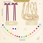 300 Sheets Christmas Paper Chains Strips and Purple Velvet Bow - Image 3