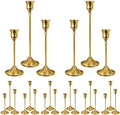 24Pcs Gold Taper Candle Holders, Vintage Centerpieces Candlestick Holder by Saicefe