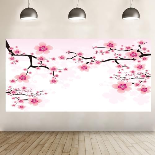 Leyiyi Romantic Cherry Blossoms Backdrop 20x10ft Photography Background Valentine's Day Decoration Soft Pink Love Theme Wedding Party Kids Girls Boys Adults Love Photo Booth Video Props - Image 4