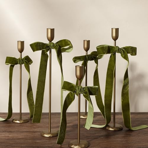 Perfnique Brass Candlestick Holders Set of 6 - Antique Gold Iron Candle Holders for Christmas, Birthday, Wedding, Party, Dining Table, Fireplace Mantel Decor (Gold) - Image 6