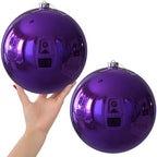 Purple 8.0" Extra Large Christmas Ornaments - Christmas Tree Decoration Balls Shatterproof Hanging Shiny Balls for Birthday Holiday Wedding Decorations Set of 2pcs by GameXcel