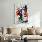 ZERILYN Ship Next Day – Patriotic Canvas Prints for Home, 4th of July Wall Decor, American Flag Pictures, Independence Day Red White Blue Decoration - Image 2