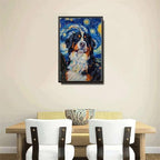 Metal Sign Tin Sign Vintage Wall Art Bernese Mountain Dog Starry Night Dream Gentle Giant in A Night Canvas for Home Cabin and Seasonal Decor Waterproof Aluminum 6×8 Inches with Metal Frame - Image 4
