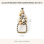 MACKENZIE-CHILDS Set of 4 Napkin Rings, Decorative Napkin-Holder Rings for Cloth Napkins, Glam Up Beaded Tree - Image 4