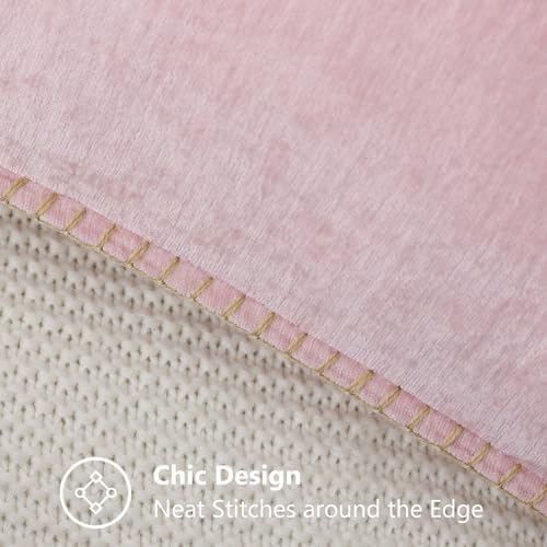 decorUhome Soft Chenille Throw Pillow Covers 26x26 Set of 2 Blush Pink - Image 6