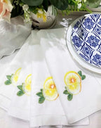 Embroidered Cloth Napkin Lemon Cotton Napkins Set of 6, 20x20 Hemstitch Table Napkins Machine Washable, Daily & Holidays, Great Present Ideas - Image 6