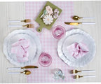 Solino Home 100% Pure Linen Table Runner Pink, Gingham Check 14 x 60 in - Image 4