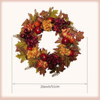 20 Inch Autumn Wreaths for Front Door Fall Wreaths for Thanksgiving & Halloween & Harvest Festival Indoor/Outdoor Fall Decorations with Apples Pomegranates Maple Leaves - Image 3