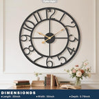 Pytha Sight 30 Inch Black Large Arabic Numeral Wall Clocks for Living Room - Image 2