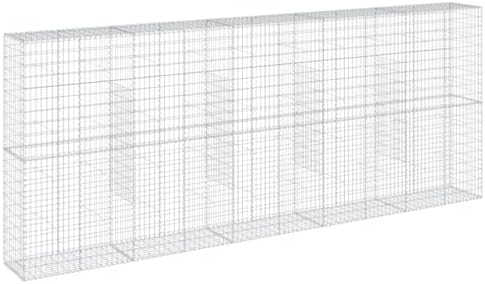 vidaXL Gabion Basket with Cover 196.9"x19.7"x78.7" Galvanized Iron by vidaXL