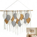 Jditngp Large Macrame Wall Hanging Boho Woven Leaf Tapestry,Hand Woven Tassels,Nordic Home Decorations Bohemian Handmade Leaf Feather Big Wall Art Decor for Living Room Bedroom Apartment 39" Wx31.5 L by JditngpRoundBackdropCover