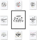 Haus and Hues Set of 9 Framed Interchangeable Holiday Decor, Seasonal Decor, Spring Wall Decor, Holiday Wall Decor, Interchangeable Home Sign, Easter House Decor, Easter Wall Art (Framed Black, 12x16) - Image 5