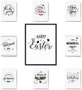 Haus and Hues Set of 9 Framed Interchangeable Holiday Decor, Seasonal Decor, Spring Wall Decor, Holiday Wall Decor, Interchangeable Home Sign, Easter House Decor, Easter Wall Art (Framed Black, 12x16) by HausandHuesArtPrints
