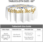 Happy Hanukkah Jewish Chanukah Holiday Tablecloths Round Tablecloth Waterproof Table Cloth Stain-Resistant for Party Decoration 60 Inches - Image 5