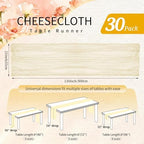 30 Pack Cheesecloth Table Runner 10FT Beige Table Runner Boho Gauze Cheese Cloth Table Runners Long Rustic Sheer Table Decorations for Wedding Party Baby Bridal Shower Birthday Holiday Home - Image 2