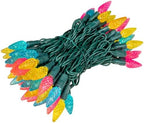 Novelty Lights 24FT 70 LED C6 Easter String Lights, Yellow Teal & Pink - Image 4