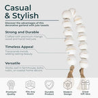 Sagebrook Home Wooden Beads Garland - Handcrafted Mango Wood & Jute Tassel - Casual Home Decor for Living Room, Bedroom, Office - 2" Whitewash - Image 5