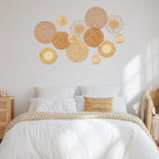 Glenmal 13 Pcs Boho Wall Basket Decor Set Woven Rattan Seagrass,Classic - Image 4