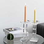 Kitcom Crystal Candlestick Holders for Home Decor Pack of 2, Crystal Pillar/Taper Candle Holder Table Centerpieces for Party and Wedding Decoration(8.6inch Tall), Clear - Image 6