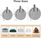 36 Inch Round Storage Bag 1 Pack,Vintage Grey Leather Texture Waterproof Wreath Storage Container with Handles&Zipper Classical Solid Color Pattern Closet Organizer Bags Garland Box - Image 7