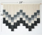 Macrame Wall Hanging Hand Dyed Yarn Wall Art Geometric Decor 57"W*35"L - Image 5