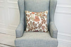 Mika Home Set of 2 Jacquard Tropical Leaf Pattern Throw Pillow Covers Decorative Pillowcase 20X20 Inches,Coral Cream - Image 3