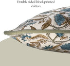 Floral Pillow Covers Teal Blue Set of 2 Pillow Covers 24 x 24 inches Farmhouse Pillow Covers for Couch Bed Bedroom Living Throw Pillow Covers Boho Decorative Pillow for Spring - Image 3