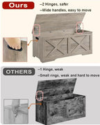 Timberer 47.2" Storage Chest, Wooden Storage Bench, Entryway Shoes Bench - Image 5